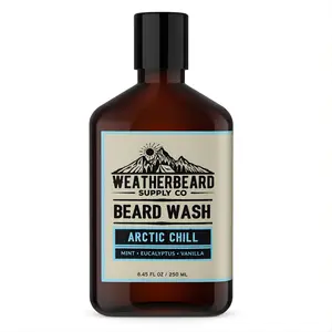 Weatherbeard Arctic Chill Beard Wash - Peppermint, Eucalyptus, Vanilla - Daily Beard Cleanser