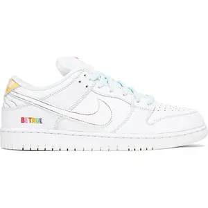 Nike SB Dunk Low Pro Be True Mens Unisex Sneaker DR4876-100 Authentic Original Pride Skateboarding Fashion White Rainbow Shoe