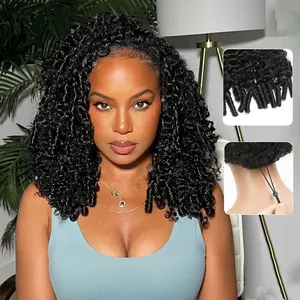 [ Only Live ] Burmese Curly Half Wig Draw-string Seamless Flip Wig  Kinky Curly Wigs 3-in-1 Wear Go Glueless Big Head Friendly  V-part Human Hair Wig Beginner Friendly
