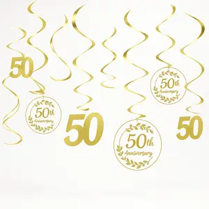 Golden 50th Anniversary Swirl Decorations Value Pack