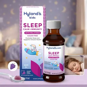 Sleep Calm & Immunity Liquid, Melatonin Sleep Support with Magnesium, Vitamin D, Zinc & Elderberry, Grape Flavor, 4 fl oz