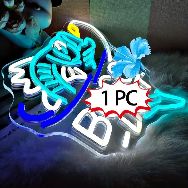 Neon Beer Sign - Commercial Illuminated LED Beer Neon for Man Cave, Party Decorations & Home Bar Wall - USB-Powered, Plastic Fixture, Party Wall Decor