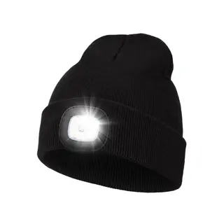 PUKEGM Unisex Hat with Light,USB Rechargeable Hands Free Headlamp LED Beanie,Christmas Winter Gifts for Men Dad Father Husband Him