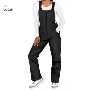 Women's Waterproof Snow Bibs, Sleeveless Adjustable Strap Ski Overalls Winter Insulated  Jumpsuit Ski Long Pants(Sheets)