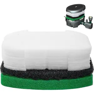 10 Pcs Pond Filter Maintenance Kit Replacement Filter Foam Pad Media Set for 5 in 1 300 Gal and 6 in 1 900 Gal Water Pump Improves Outdoor Water Quality