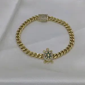 Gold Plated 14K Turtle Design Bracelet for Women's Elegant Jewelry Piece