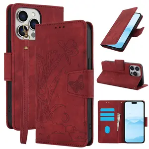 iPhone Case Cover for 16e 15 14 13 12 Pro Max 11, Wallet Function with Card Slot and Rfid Shielding, Durable Magnetic Stand for Shock Protection