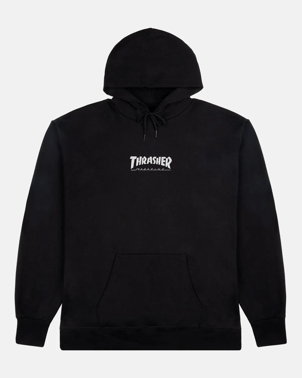 HEAVYWEIGHT EMBROIDERED MAG LOGO HOODIE - BLACK
