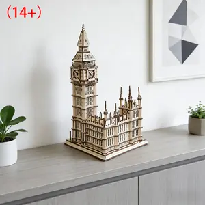 3D Wooden Puzzle Big Ben, DIY Wood Craft Kit, DIY Assembly, Adult Home Decor Gift, Craftsmanship, Creative High-Quality Materials, Unique Aesthetic, Premium Beechwood, Perfect for Adults