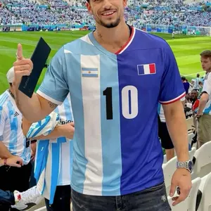 Personalized Half & Half Soccer Jersey, Custom Binational Football Shirt with Name and Number