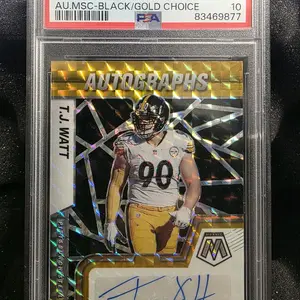 TJ Watt Black Gold /10 PSA 10 - Iconic Branding with Bold Black and Gold Design for Fans of TJ Watt's Style