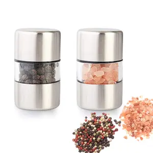 Stainless Steel Mini Pepper Grinder, Manual Press Type, Freshly Ground Sichuan Peppercorn Mill, Spice Grinding Bottle, Kitchen Essential