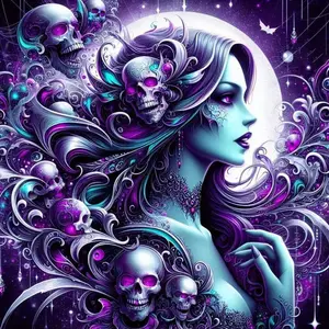 1pcs 5D DIY Handcraft Diamond Painting Set, 5D Diamond Art Set, DIY Decoration, Skull with Wings Diamond Painting Set Full Round Drill DIY, Mosaic, Diamond Art, DIY Art Home Decoration, suitable for Halloween and Christmas.