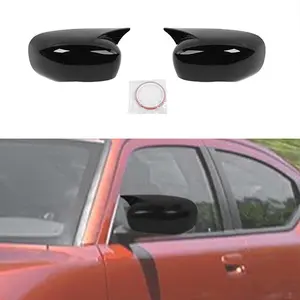 For Dodge Charger/Chrysler 300C 2006-2010 Exterior Rearview Mirror Shell Trim Cover Cap ABS Material UV Scratch Resistant Easy DIY Installation