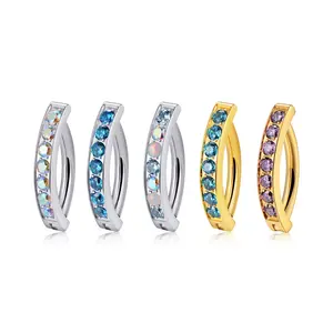 Titanium Gem Hinged Ring for Belly Button Piercings | 14g