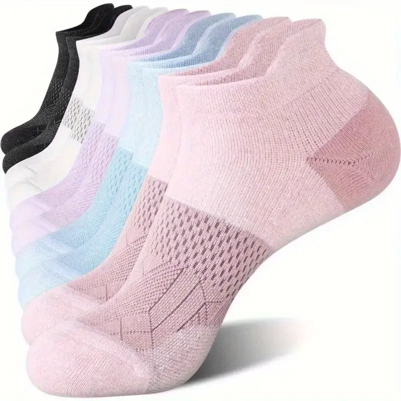 Women Compression Short Socks Arch Support Low Cut Sports Socks Moisture Wicking Breathable Fabric All Season Fitness Running Daily Wear Slouchsocks,Non-Slip,Pilates,Ankle