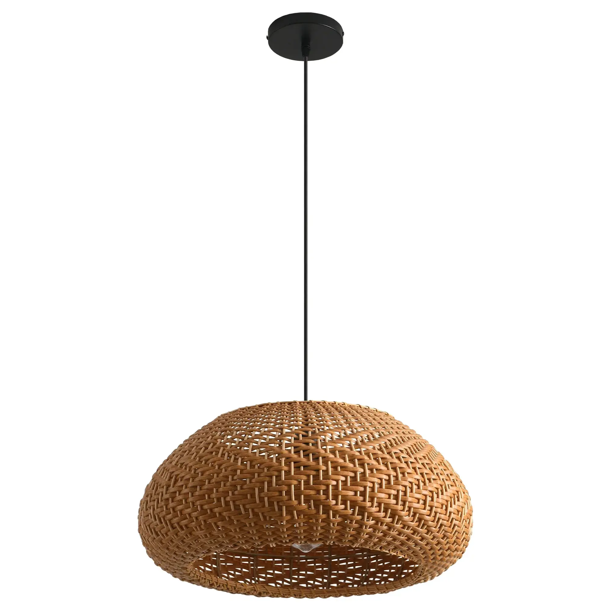 19" Walter Bohemian Handwoven Rattan Island Pendant Light 19" Walter Bohemian Handwoven Rattan Island Pendant Light