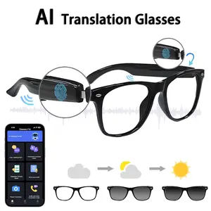 Ai Smart Glasses with Chat Gpt, Bluetooth-compatible Translation, 164 Languages, Color Changing Lenses, Music Playback, Hands-Free Calls, UV & Blue Light Protection, Smart Eyewear