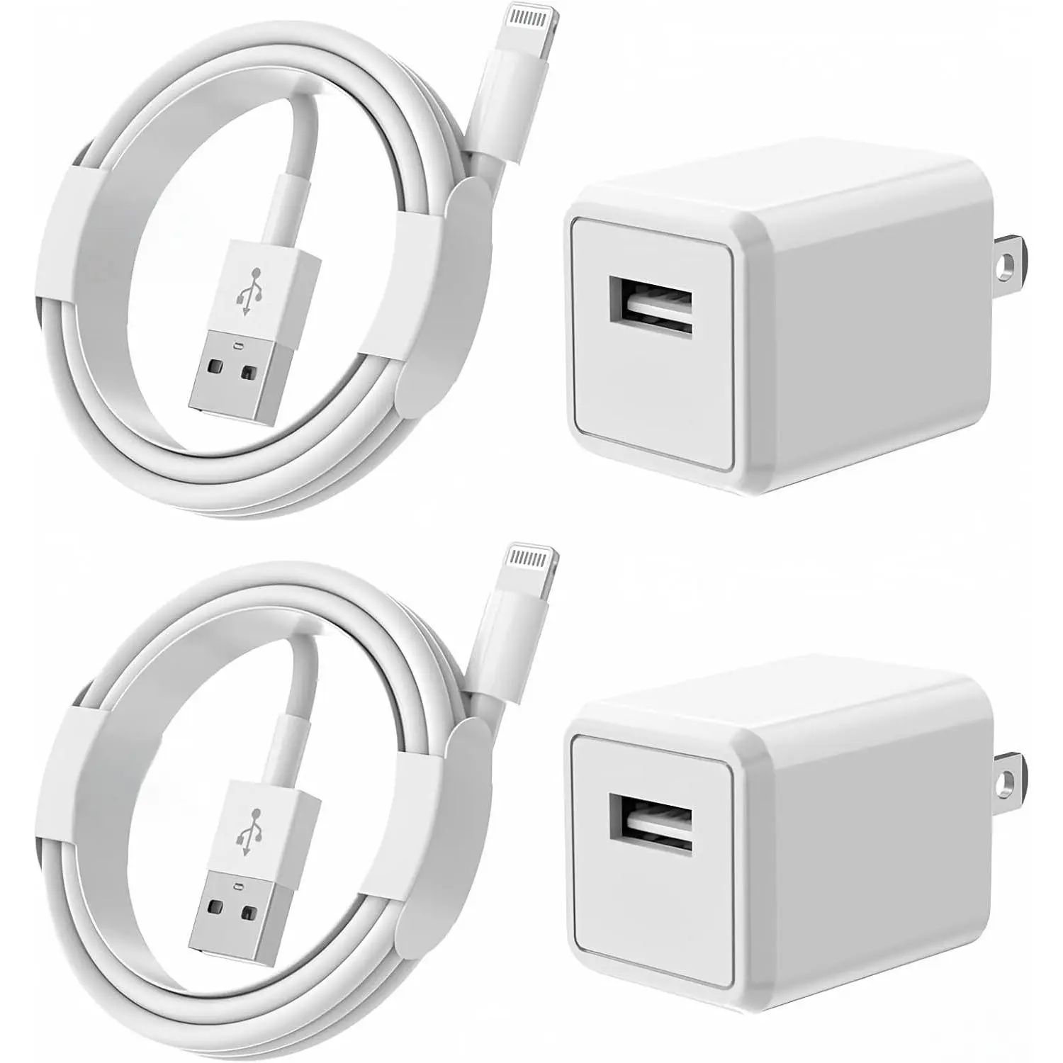 2 Pack 10FT Lightning Cable Cube Phone Charging Transfer Cord Cable with USB Plug Wall Charger Block Travel Adapter for iPhone 14/13/12/11/SE 2022/8/7/XS/XR/X/iPad