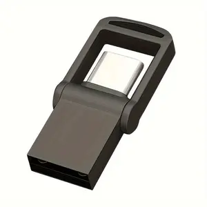 Mini Rotating USB Flash Drive, 2TB 1TB 512GB 256GB 128GB Type-C Dual-purpose Memory Stick, High-speed Waterproof U Disk for Business External Storage