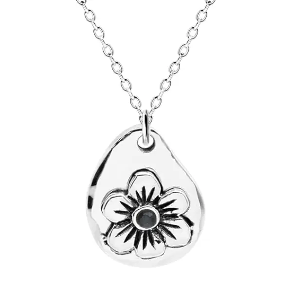 Quan Jewelry Samahdee Adjustable Dainty Necklace - January Birthstone Handmade Carnation Flower Crystal Pendant with Garnet Color, Mom Gift, Adjustable Necklace