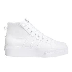 adidas Womens Nizza High Platform Sneakers Shoes Casual - White
