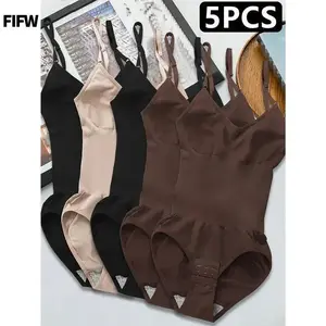 Seamless Shapewear Bodysuit for Women with Abdominal Compression and Hip Lift Function - Tummy Control, No Padding, Stretch Nylon Spandex Blend Fabric, Black/Brown/White/Beige/Navy Blue, Suitable for Travel and Casual Wear