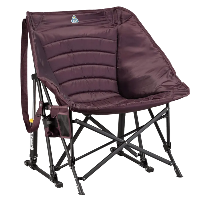GCI Outdoor Puff Rocker Insulated Sling Style Seat Quilted Fabric for Enhanced Heat Retention Portable Camping Chair