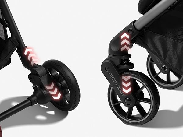 Momcozy ClickGo Lightweight Stroller, Compact Travel Stroller for Airplane with One-Click Fold, Baby Stroller and Toddler Stroller with Large Canopy for Kids from 6 Months to 50 Lbs