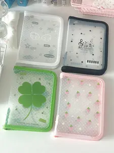 Fashionable Portable A6 Striped Transparent Storage Bag, Small Card Stickers Hand Account Large Capacity Organizer, Storage Pouch, Plastic Organizer