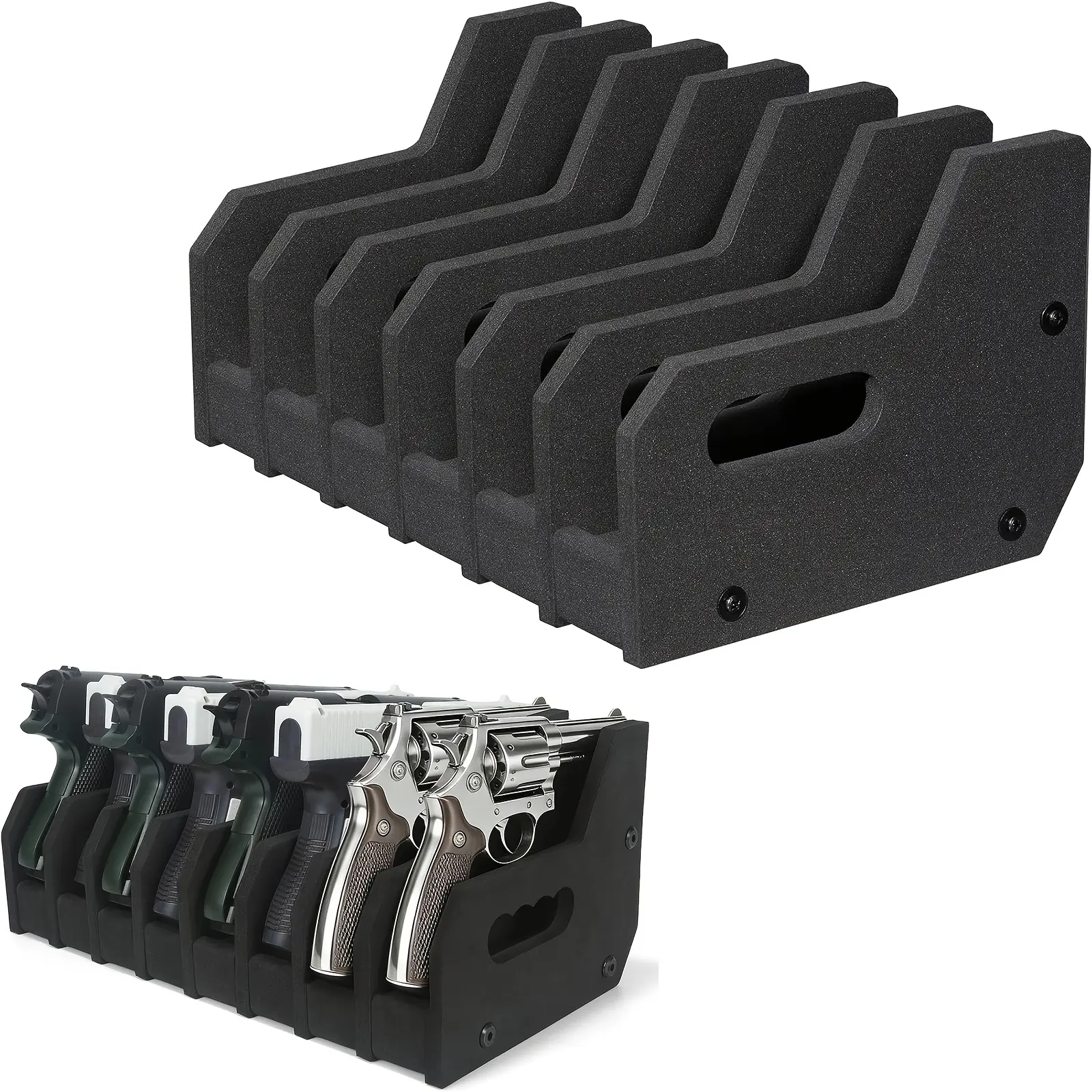 Foam Pistol Rack for Gun Safe - Universal Fit Sports & Outdoor Accessory with Shelf, Organized Firearm Protection for Collectors