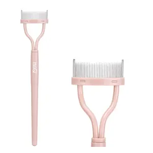 Eyelash Separator Eyelash Comb Lash Separator Tool Mascara Brush Eyelash Brush Separator Mascara Comb Arc Designed Mascara Applicator With Cover Naked Pink (1PCS)