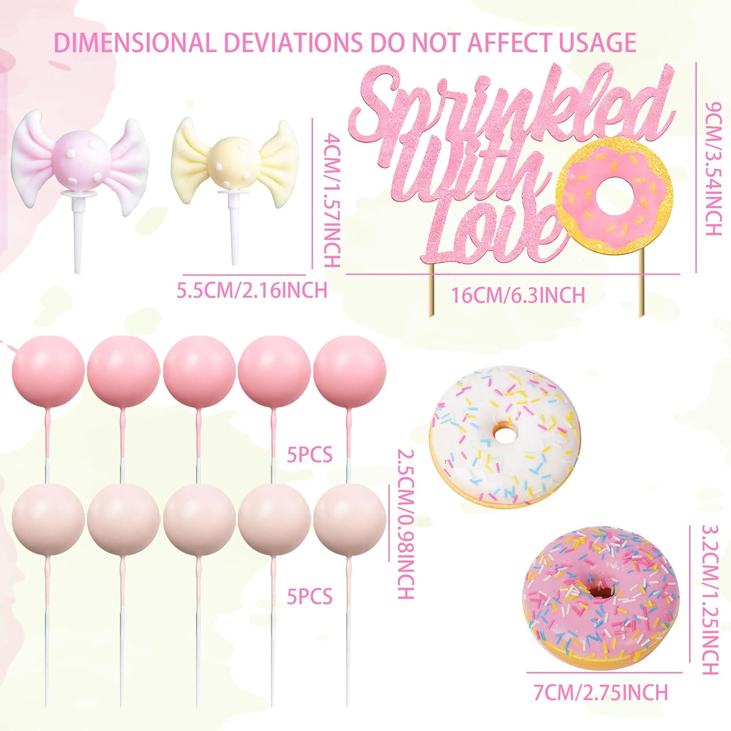 LaVenty Sprinkled with Love Cake Topper Welcome Baby Cake Decor Donuts Sweets for Donuts Baby Shower Gender Reveal Party Decorations Supplies