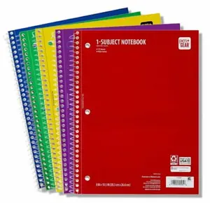 Pen+Gear Wide Ruled 1-Subject Notebooks, 8" x 10.5", Assorted Colors, 70 Sheets, 30 Count