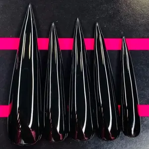 Midnight Black XXL Stiletto Acrylic Press On Nails