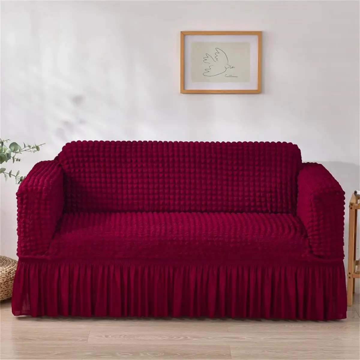 Solid Color Jacquard Sofa Cover, 1 Count Sofa Slipcover, Dustproof Sofa Cover for Home Living Room, Upholstery Fabric for Sofa, Elastic Sofa Slipcover