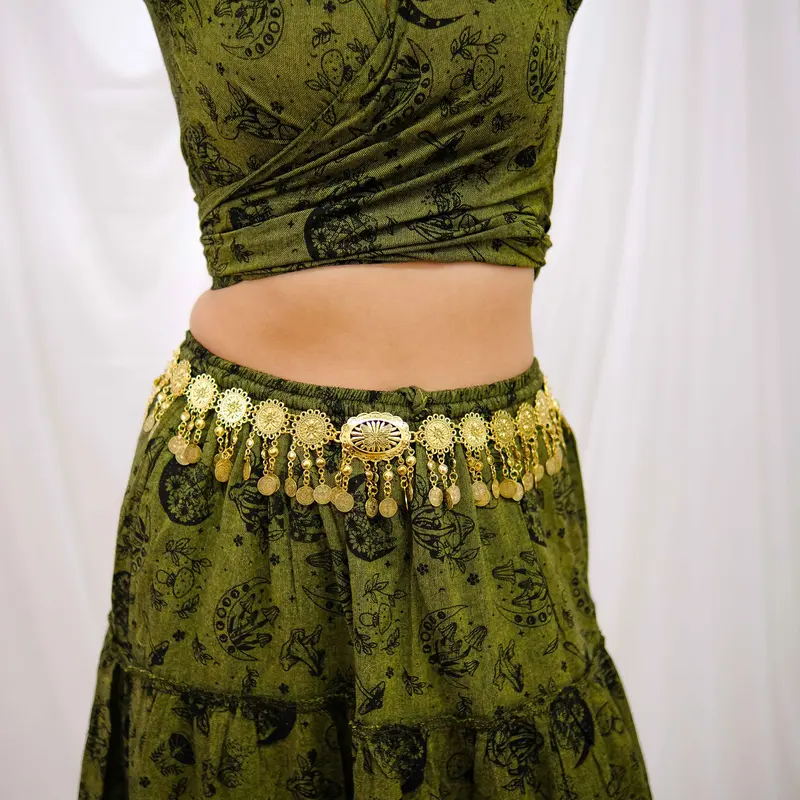 Women's Wicca Whimsical Waist Belt - Handmade with Brass, Unisex, Approx. 41 Inches, Decorative, Dressy, Embellished, Fairy Style, Free-Spirited Individuals, Fashion Accessory, Belts for Women