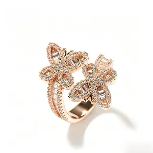 [LeBijouLab] Rose-Gold Butterfly Ring w/ Adjustable Size  Trendy Daily Jewelry for Women Gift for Her | Mother's Day Gifts