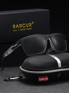 Barcur Men's Fashion Casual Polarized Sunglasses, PC Material, Brand Packaging, Perfect for Vacation Golf Street Photography Gift