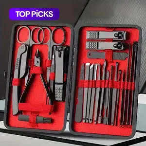 Stainless Steel Nail Clipper Set with Storage Case, 1 Set Portable Manicure and Pedicure Tools for Home & Travel, Professional Nail Care Tools for Men & Women, Nail Clippers, Nail Clipper Kit #GLOBAL PICKS