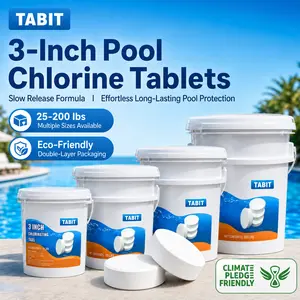 TABIT 3-Inch Chlorine Tablets for Swimming Pools, Slow-Dissolving Tabs for Spa & Hot Tub Consistent Sanitization and Extended Protection