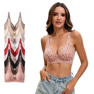 2026 New Arrival Deep V Wireless Bra with Jelly Strips, Full Coverage Seamless Everyday Bra for Women light support t-shirt bra