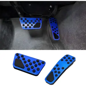 Car Pedal Covers, Aluminum Alloy Non-Slip Gas and Brake Pedals Covers, Car Accessories Auto No Drilling Accelerator Pedal Covers Replacement for