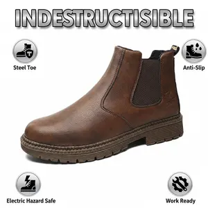 Premium Indestructible Steel-Toe Puncture-Resistant Breathable Work Boots 100% Waterproof Anti-Slip Durable Comfortable for Unisex Chef Outdoor Work