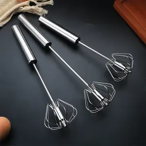 304 Encryption Stainless Steel Eggbeater Kitchen Hand-Held Semi-automatic Blender Hand Push Style Rotating Egg-Breaking Machine