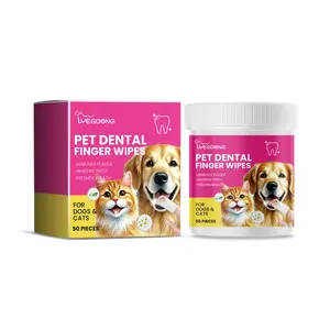 Yegbong Pet Finger Wipes for Teeth Cleaning Dog Cat Dental Care Removes Plaque & Tartar Gum Health Fresh Breath