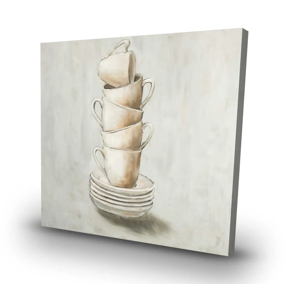 212 MAIN Stacked Cups Wall Photo Print - 32x32 in Unframed Art Print, Artistic Contemporary Kitchen Decoration, Modern Home Supply Room Gift-Worthy Poster