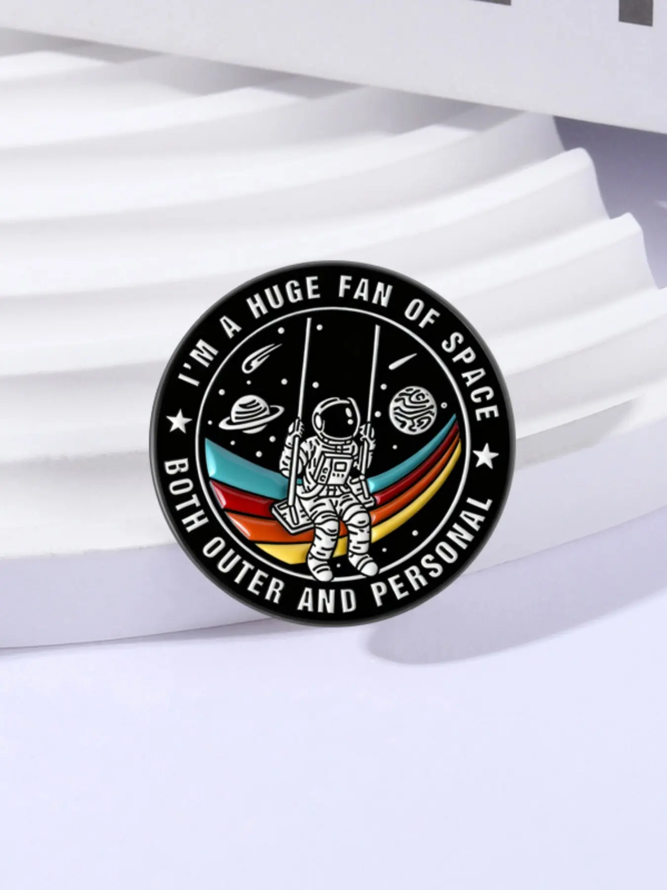 I'm A Huge Fan Of Space Both Outer And Personal Brooch Enamel Pins Introvert Sci-Fi Astronaut Brooches Unique Design Decorative Alloy Brooch Pin Collectible Pins Backpack Clothes Lapel Badge Jewelry Gift for Space Science Lovers Space Theme Accessory