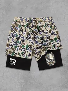 Men's Regular Fit Camo Print Shorts, Casual Comfy Breathable Quick Drying Shorts, Streetwear Shorts for Summer, Men's Bottoms for Daily Wear