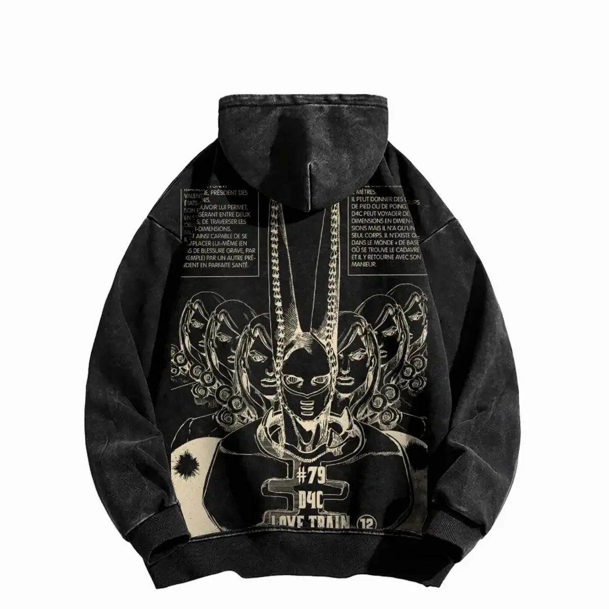 D4C acid wash hoodie SBR Funny JoJo's Bizarre Adventure “ Themed American street wear --Long Sleeve Cotton Unisex daily comfort out fit, Oversize Shirt, Halloween Gift, Vintage Outfit PDX